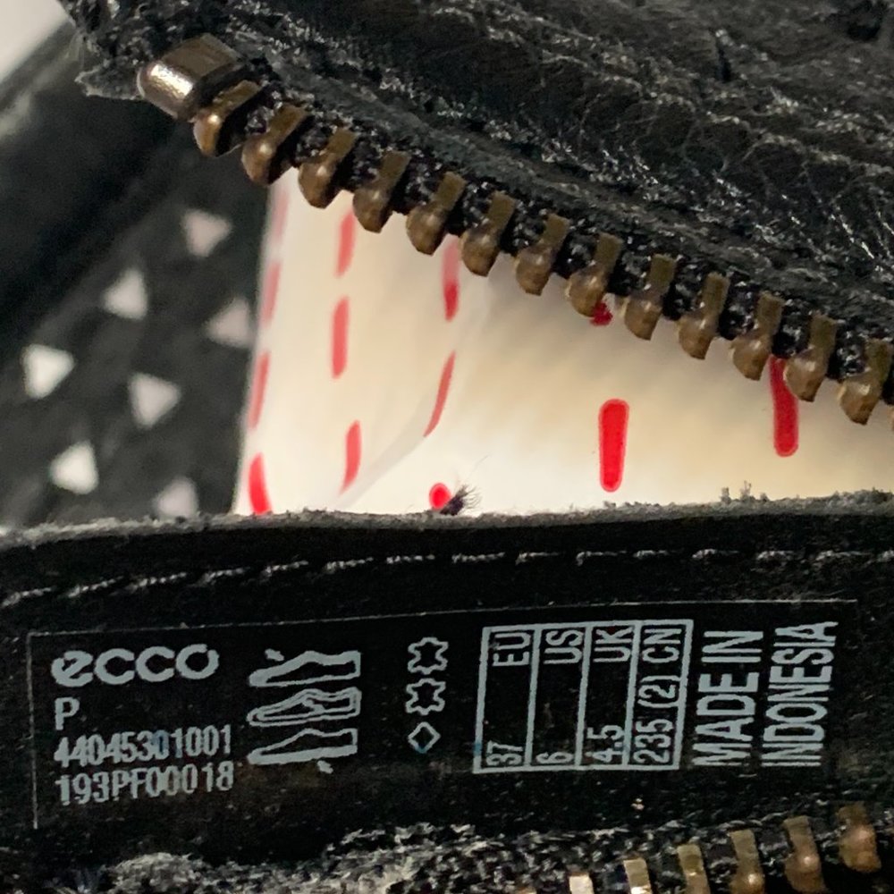 Ecco Womens Black Soft 7 Leather Side Zipper Ankle Casual Sneaker Shoes Size 6 - Picture 6 of 9